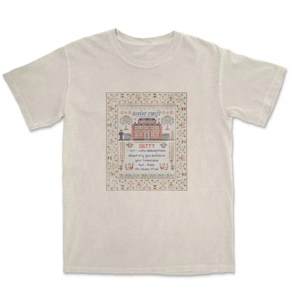 Taylor Swift Tops - Taylor Swift Folklore Betty Cross Stitch Tee Medium “Showed Up At Your Party”